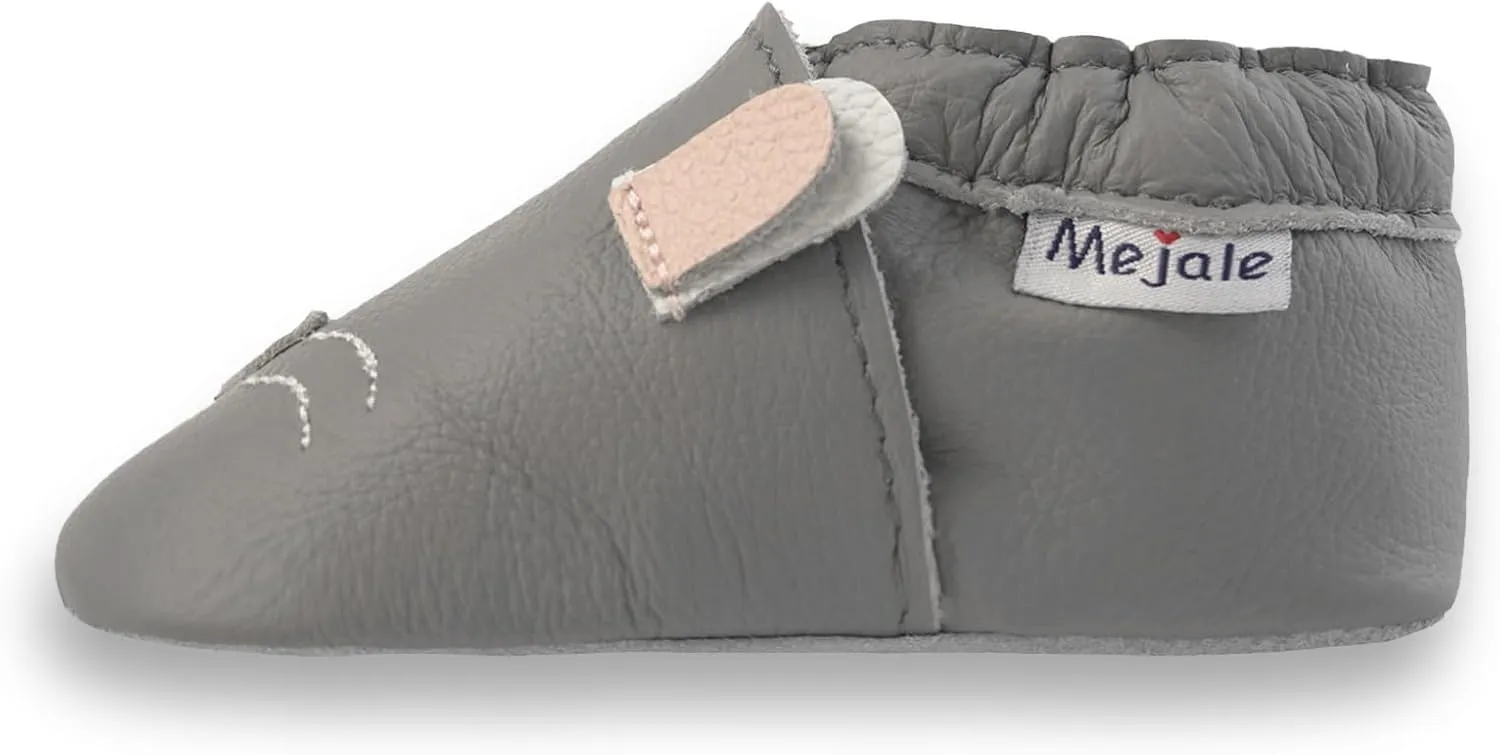 Mejale Baby Shoes Soft Sole Leather Moccasins Cartoon Butterfly Infant Toddler First Walker Slippers