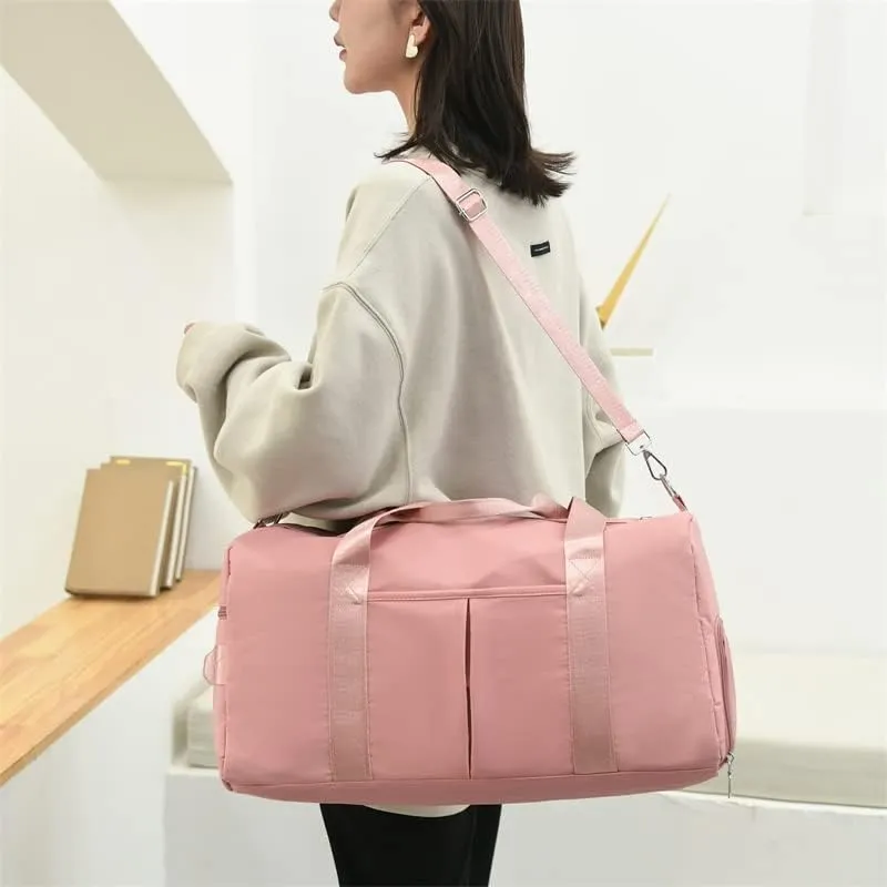 Men and Women's Travel Bag With Shoe Compartment Sports Tote Gym Bag Weekender Overnight Shoulder Bag Large