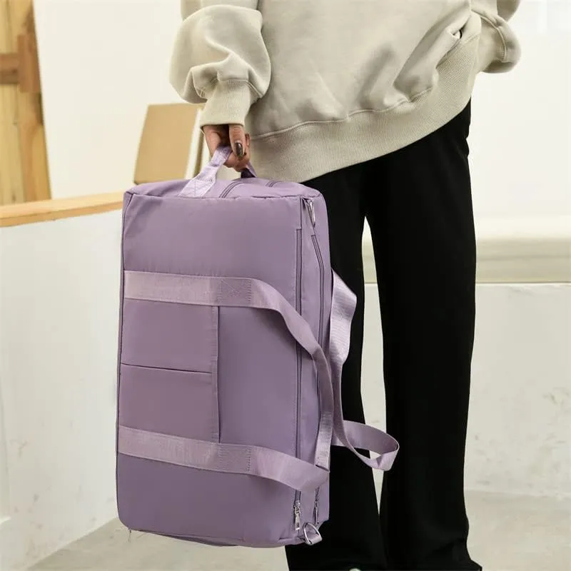 Men and Women's Travel Bag With Shoe Compartment Sports Tote Gym Bag Weekender Overnight Shoulder Bag Large