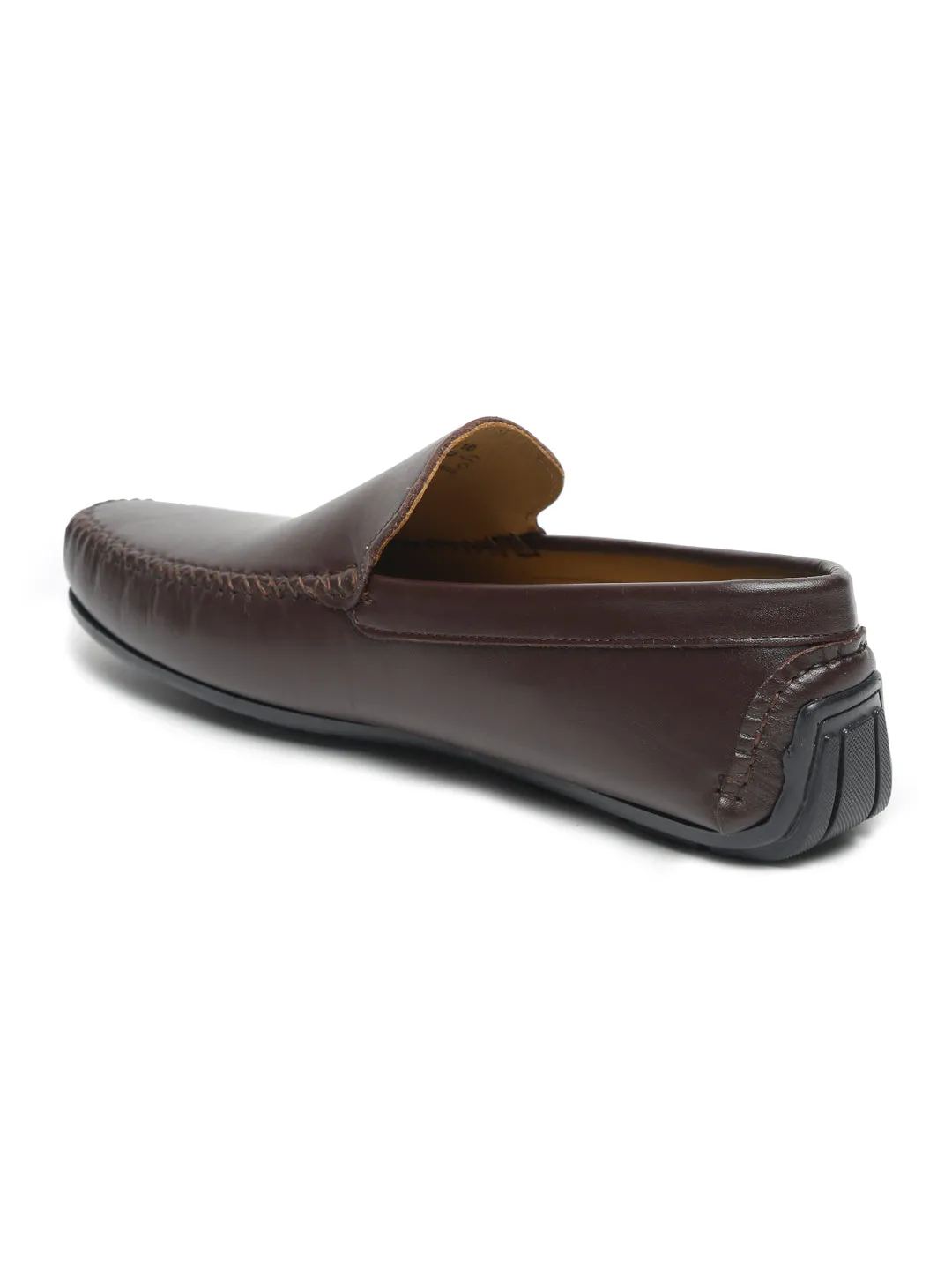 Men Brown Solid Genuine Leather Loafers