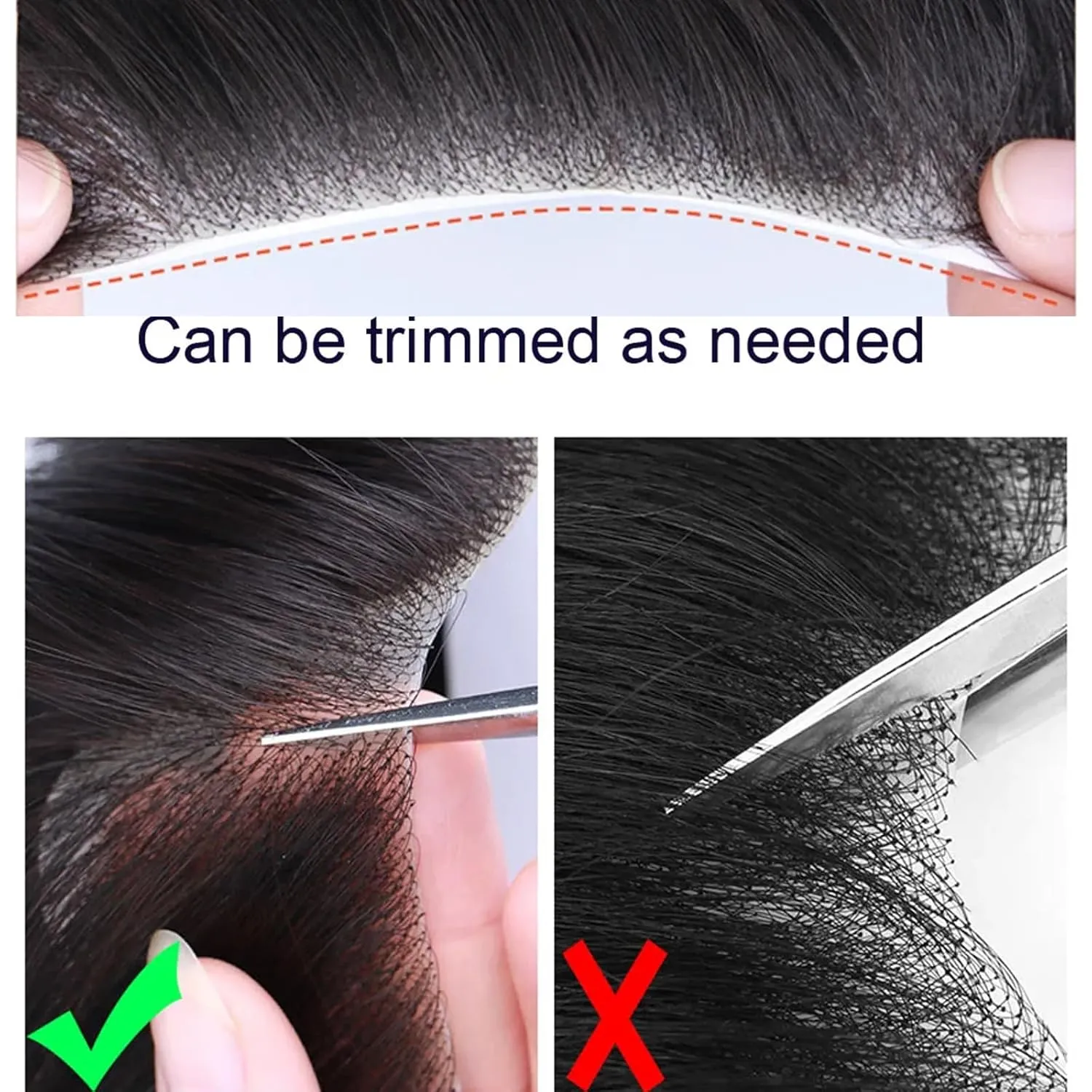 Men Forehead Hairline Toupee 100% Human Hair Skin PU Man Hairpieces Frontal Hair Topper for Receding Natural Hairline Replacement Systems (2.75x6.29 Inch, 4 Medium Brown Color)