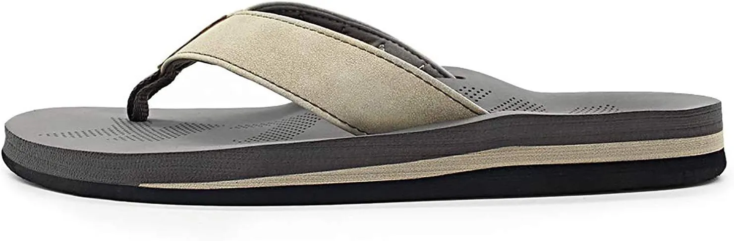Men Sandals Flip Flop with Orthotic Arch Support Athletic Slide Sandals for Men with Soft Cushion Footbed