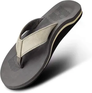 Men Sandals Flip Flop with Orthotic Arch Support Athletic Slide Sandals for Men with Soft Cushion Footbed