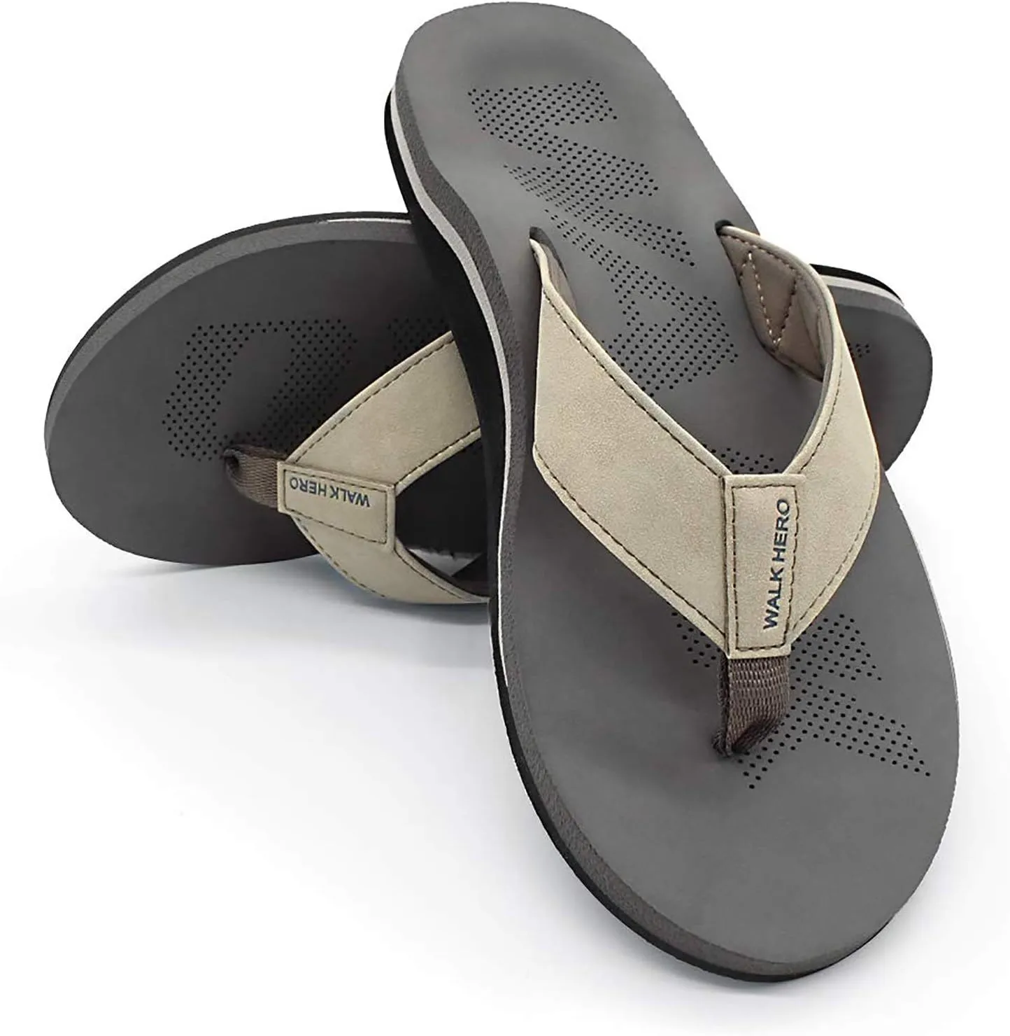 Men Sandals Flip Flop with Orthotic Arch Support Athletic Slide Sandals for Men with Soft Cushion Footbed
