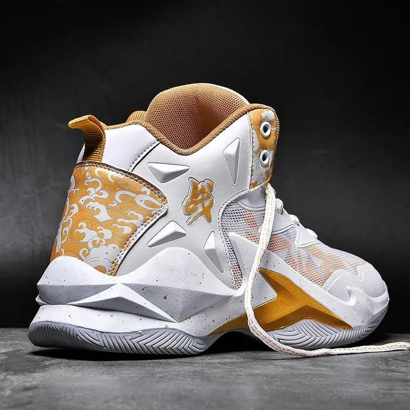 Men Women Lace Up High Top Basketball Shoes Breathable Non Slip Outdoor Fashion Sneakers Lightweight Volleyball Shoes Non Slip Basketball Shoes
