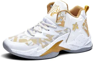 Men Women Lace Up High Top Basketball Shoes Breathable Non Slip Outdoor Fashion Sneakers Lightweight Volleyball Shoes Non Slip Basketball Shoes
