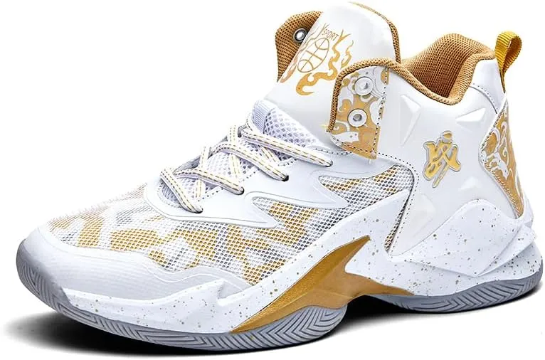 Men Women Lace Up High Top Basketball Shoes Breathable Non Slip Outdoor Fashion Sneakers Lightweight Volleyball Shoes Non Slip Basketball Shoes