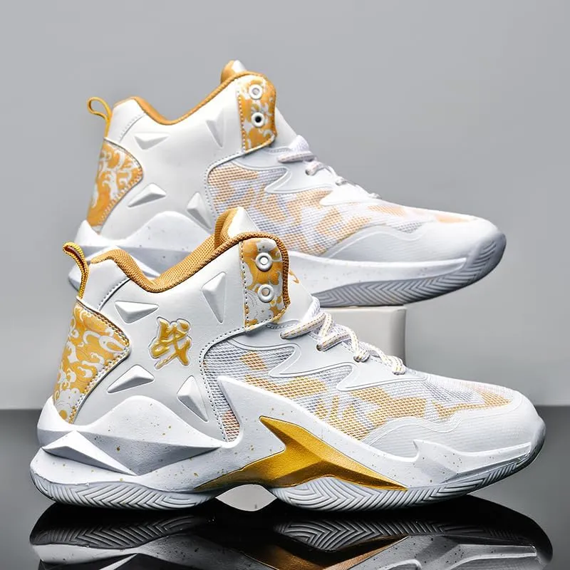 Men Women Lace Up High Top Basketball Shoes Breathable Non Slip Outdoor Fashion Sneakers Lightweight Volleyball Shoes Non Slip Basketball Shoes