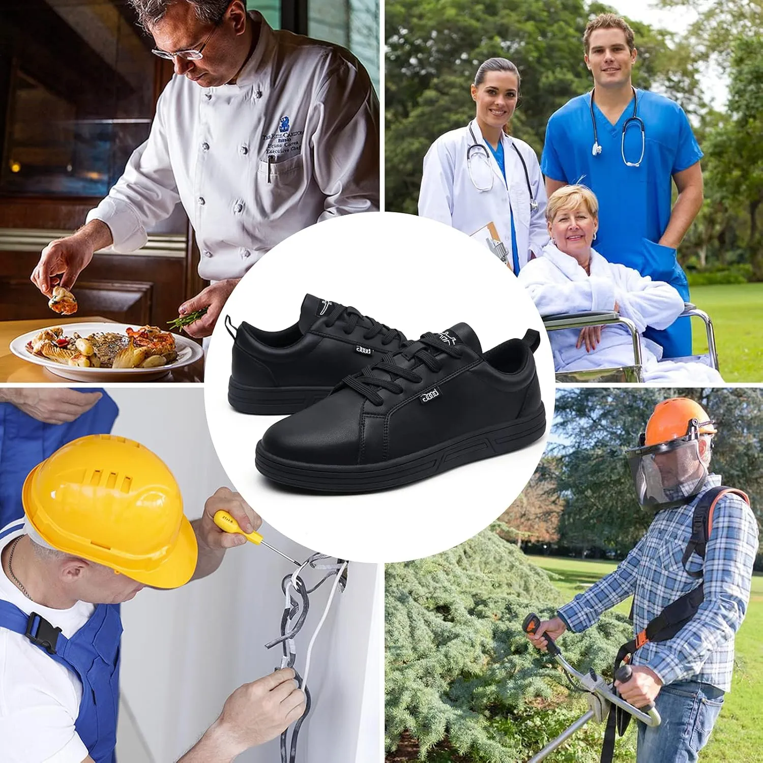 Men's and Women's Non Slip Work Shoes - Slip Resistant Food Service Chef Nursing Shoes