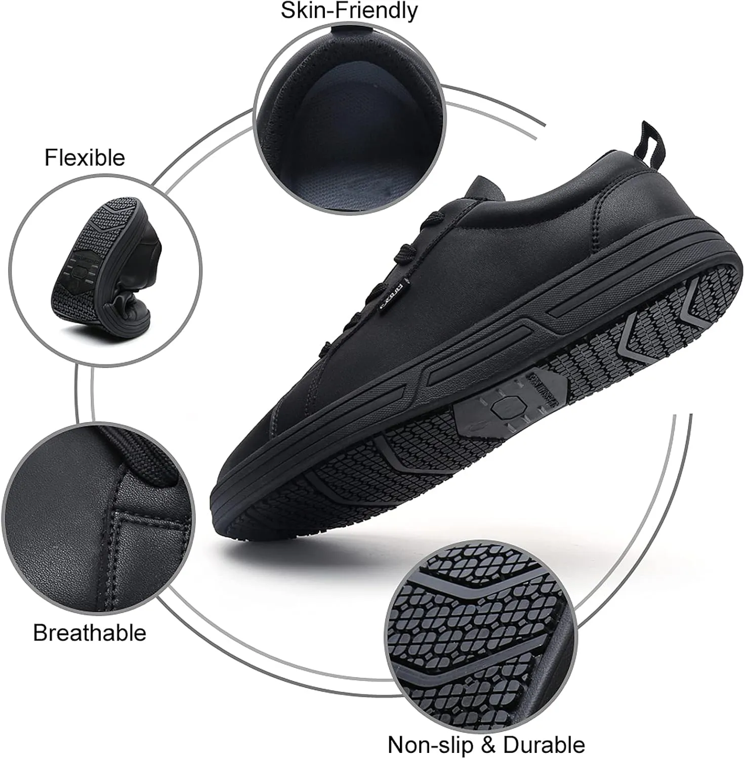 Men's and Women's Non Slip Work Shoes - Slip Resistant Food Service Chef Nursing Shoes