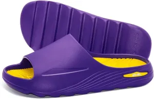 Men's Athletic Sandals Soft - tech Sports Recovery Slide Basketball Outdoor Slipper with Arch Support Plantar Fasciitis Relief