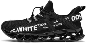 Men's Casual Lace-up Breathable Mesh Anti-Slip Elastic Sole Running Tennis Non-Slip Sneakers