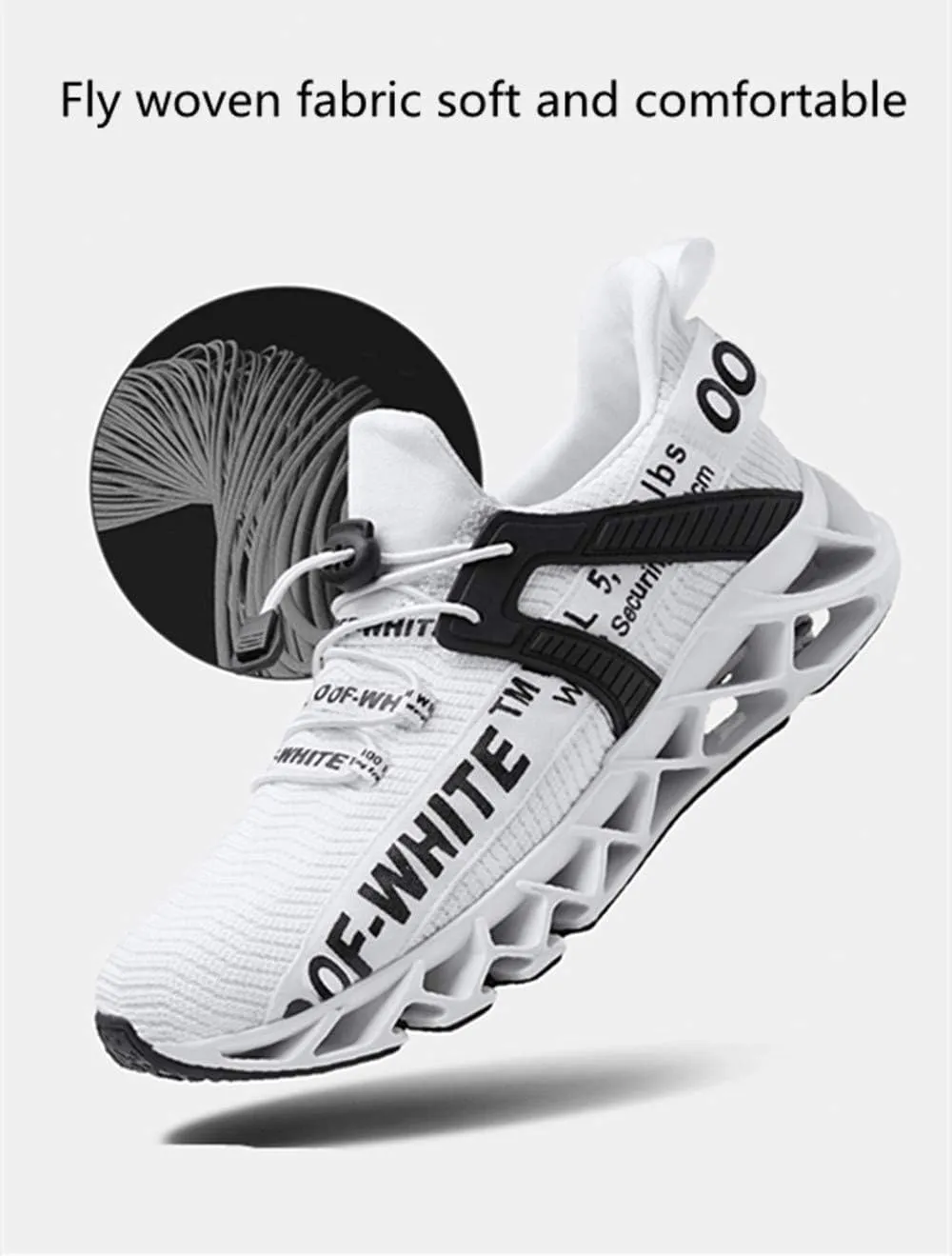 Men's Casual Lace-up Breathable Mesh Anti-Slip Elastic Sole Running Tennis Non-Slip Sneakers