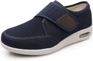 Men's Diabetic Elderly Shoes - Plus Size, Adjustable, Non-Slip, Double Insole, Air Cushion Bottom Walking Shoes