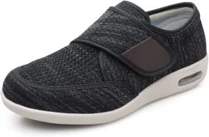 Men's Diabetic Elderly Shoes - Plus Size, Adjustable, Non-Slip, Double Insole, Air Cushion Bottom Walking Shoes