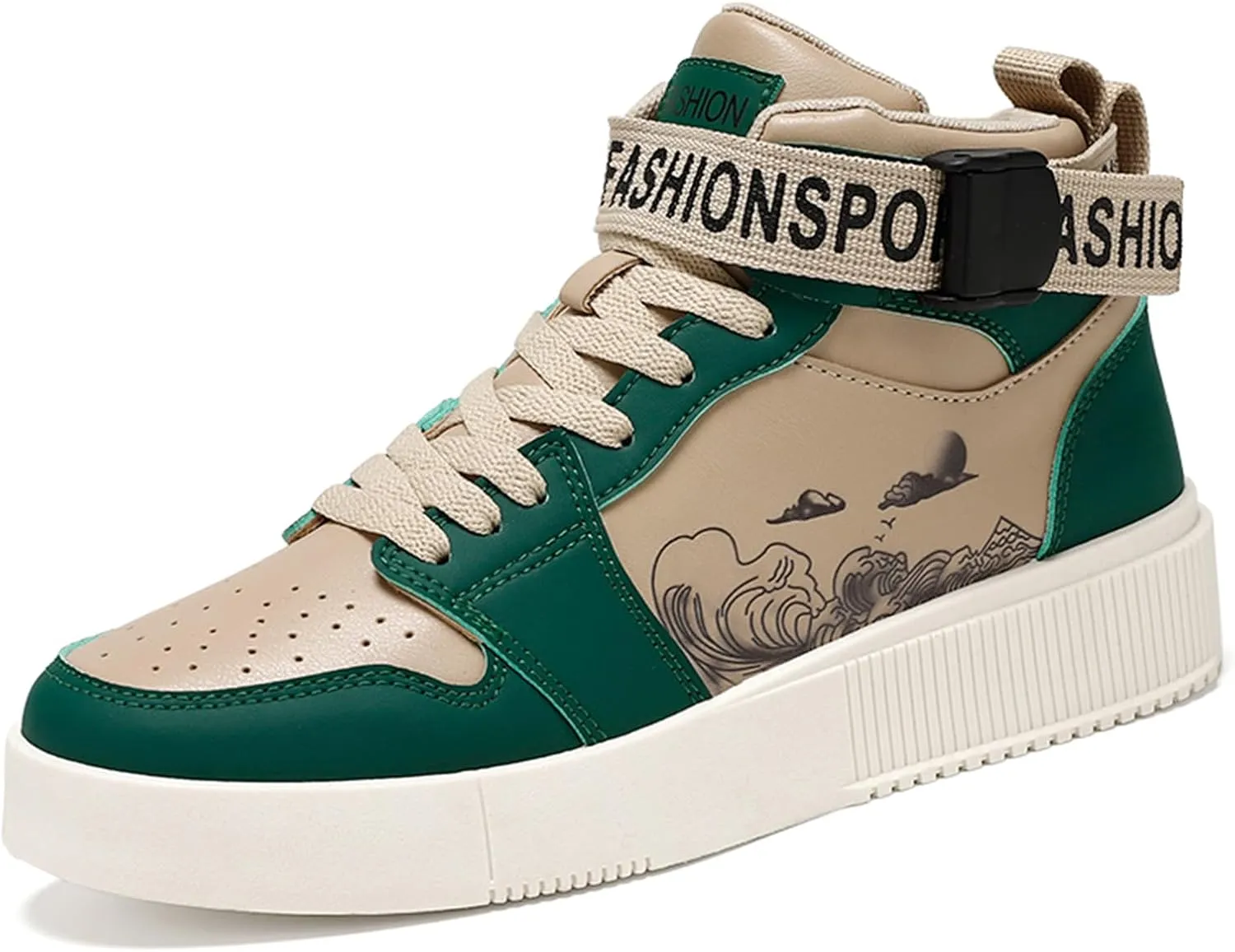 Men's Fashion Sneakers High Top Skate Shoes Stylish Street Sneakers Casual Walking Shoes