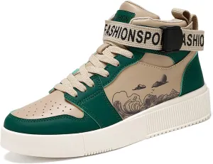 Men's Fashion Sneakers High Top Skate Shoes Stylish Street Sneakers Casual Walking Shoes