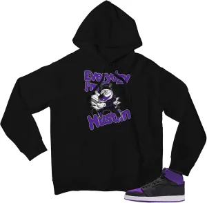 Men's Graphic Hoodie To Match Jordan 1 Purple Black Pullover
