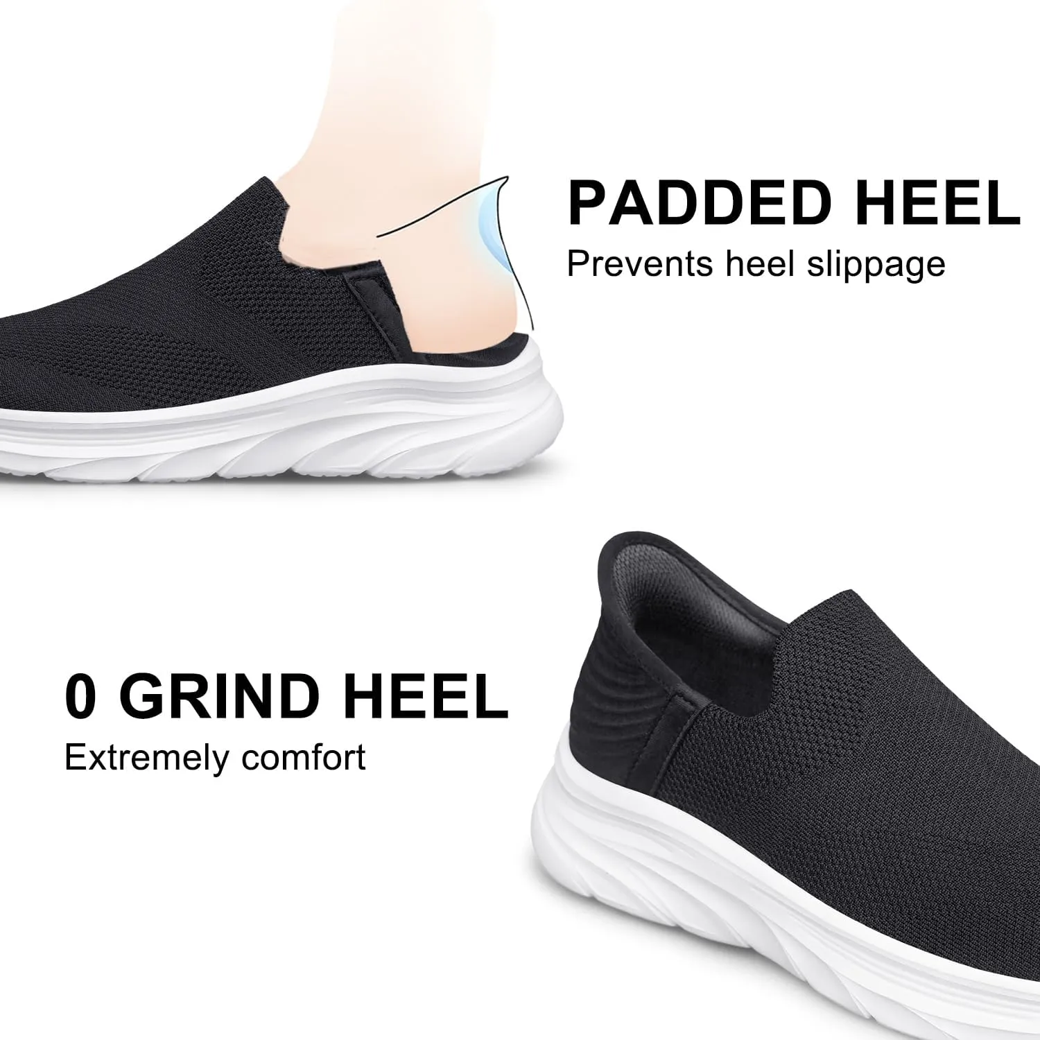 Men's Hands Free Slip on Walking Shoes Lightweight Comfortable Tennis Casual Non Slip Workout Sneakers Loafers