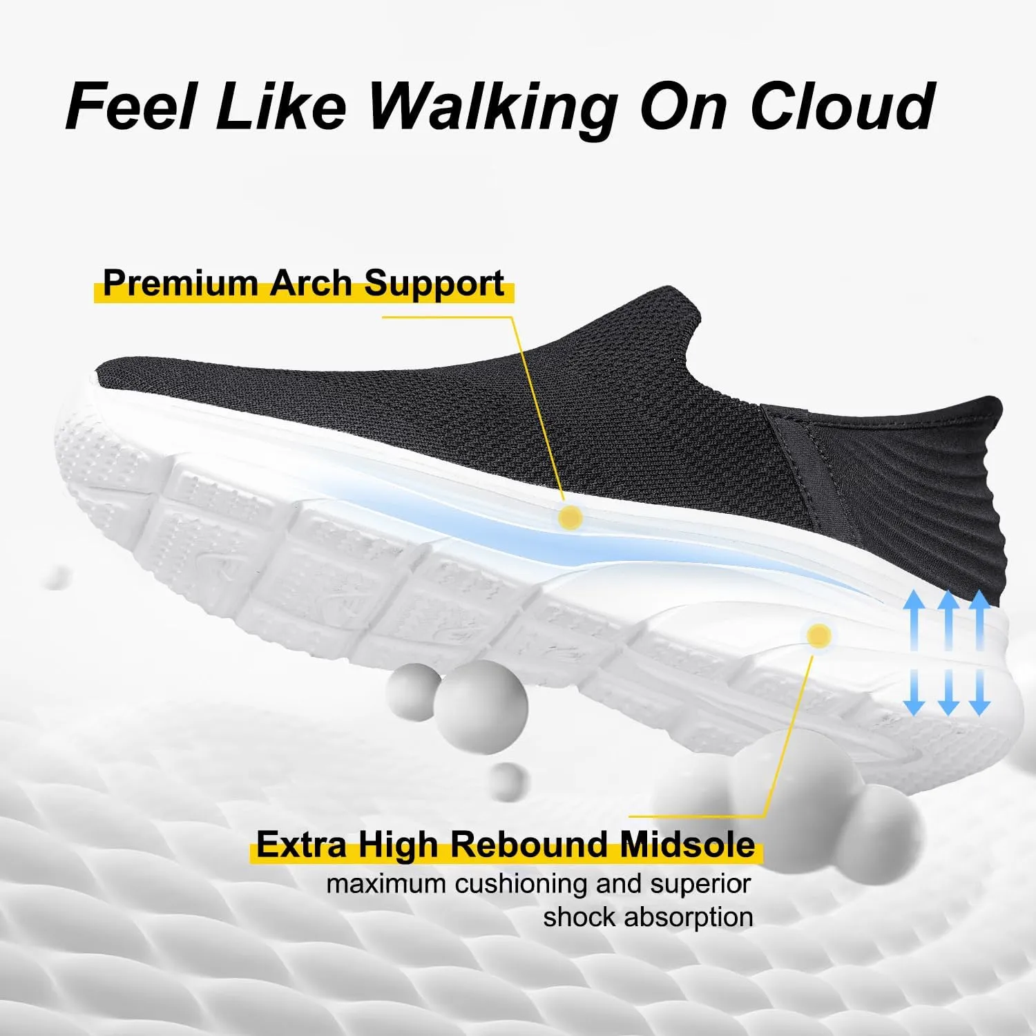 Men's Hands Free Slip on Walking Shoes Lightweight Comfortable Tennis Casual Non Slip Workout Sneakers Loafers