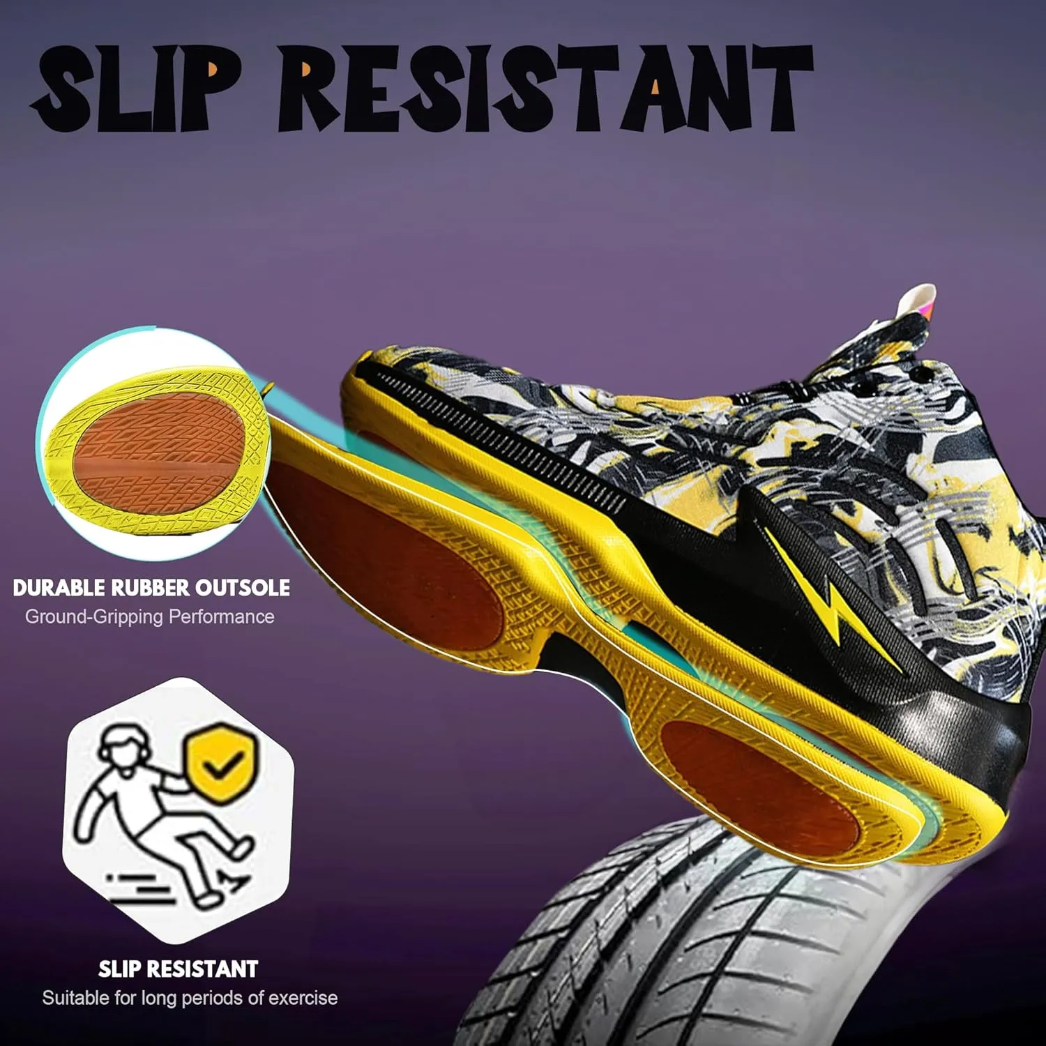 Men's High Top Basketball Shoes Lightweight Breathable Non Slip Gym Sneakers Suitable Training Sports