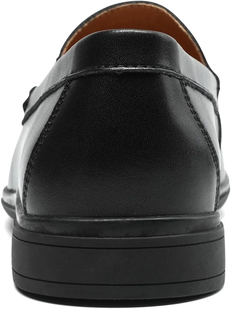Men’s Loafers Casual Leather Slip-On Oxfords Driving Shoes Dress Soft Comfortable & Light-Weight Black