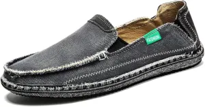 Men's Slip on Deck Shoes Loafers Canvas Boat Shoe Non Slip Casual Loafer Flat Outdoor Sneakers Walking