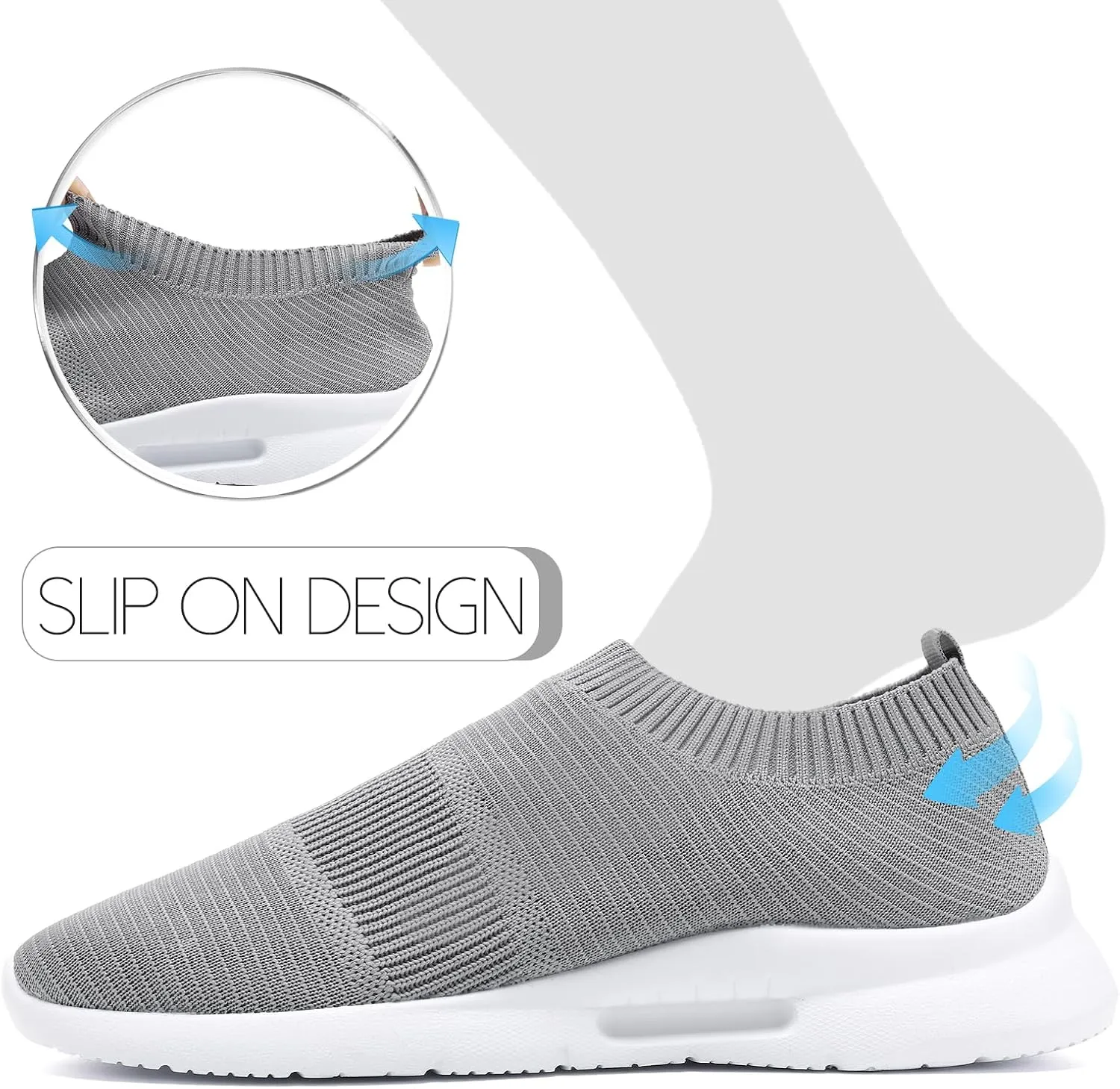 Mens Slip on Shoes Tennis Sports Sneakers Lightweight Casual Dress Summer Beach Slippers