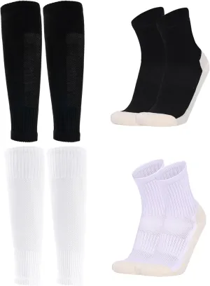 Men's Soccer Non Skid Ball Socks Anti Slip Grip Non Slip Socks, Shin Guard Sleeves, With Or Without Guard Straps for Football