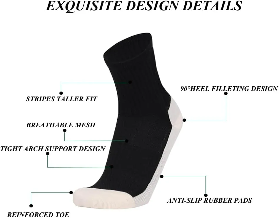 Men's Soccer Non Skid Ball Socks Anti Slip Grip Non Slip Socks, Shin Guard Sleeves, With Or Without Guard Straps for Football