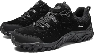 Men's Suede Low Top Hiking Shoes Non-Slip Lug Sole Breathable Lightweight Mountaineering Sneakers with Arch Support for Outdoors Trailing Trekking Camping Adventures Traveling