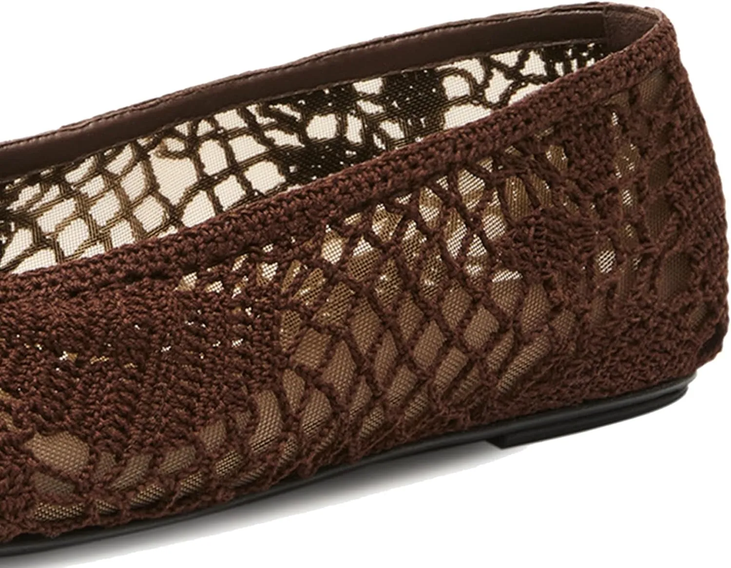 Mesh Ballet Flats for Women Crochet Detail Stylish Pointed Toe Comfortable and Breathable Shoes Cute and Elegant Design
