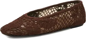 Mesh Ballet Flats for Women Crochet Detail Stylish Pointed Toe Comfortable and Breathable Shoes Cute and Elegant Design