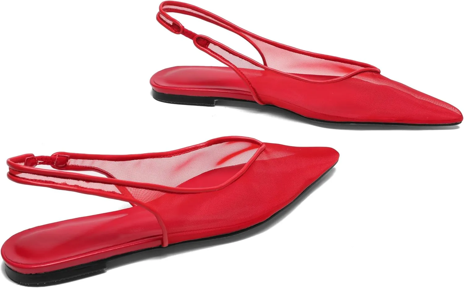 Mesh Flats for Women Pointed Toe Slingback Flats Slip On Casual Work Ballet Flats