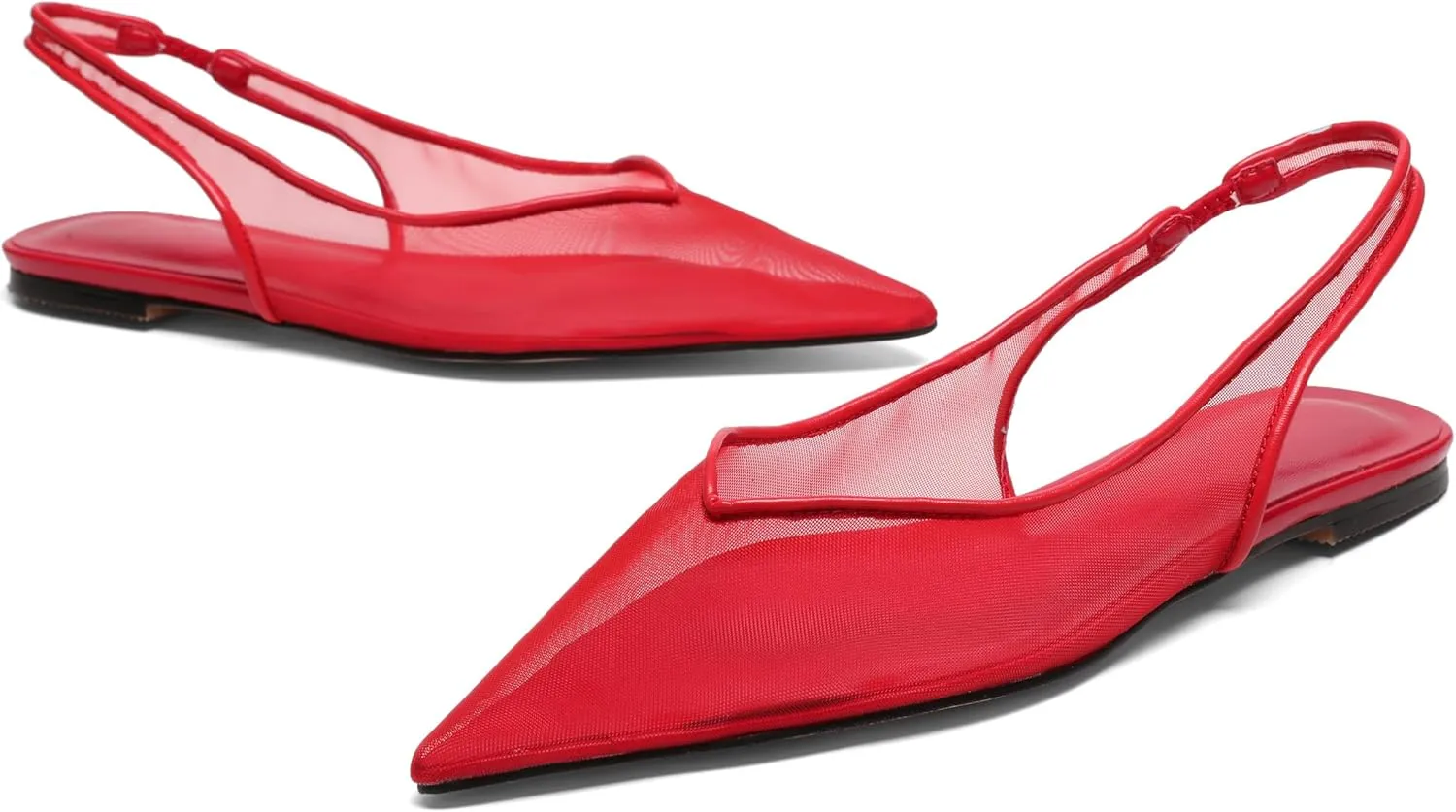 Mesh Flats for Women Pointed Toe Slingback Flats Slip On Casual Work Ballet Flats