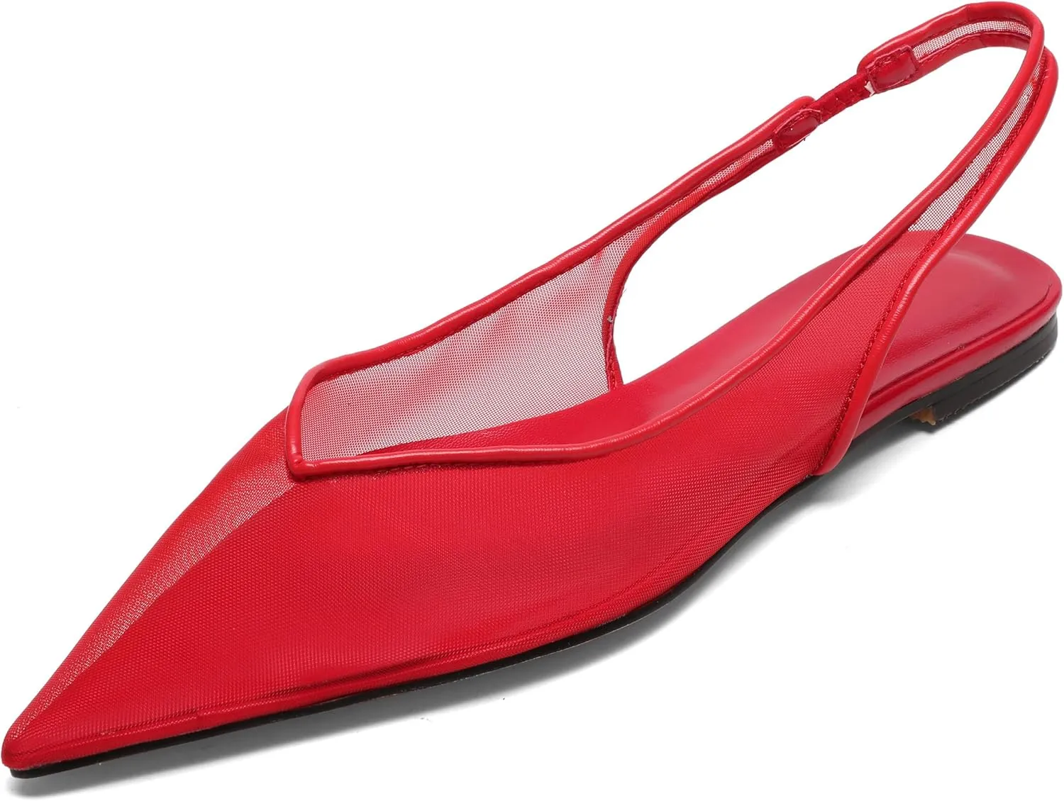 Mesh Flats for Women Pointed Toe Slingback Flats Slip On Casual Work Ballet Flats