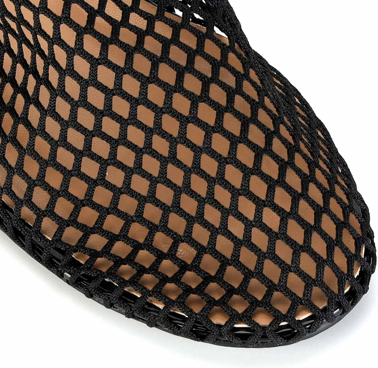 MICIFA Women's Mesh Ballet Flats Fishnet Ballerina Flats Buckle Strap Mary Jane Flats Causal Daily Dress Shoes