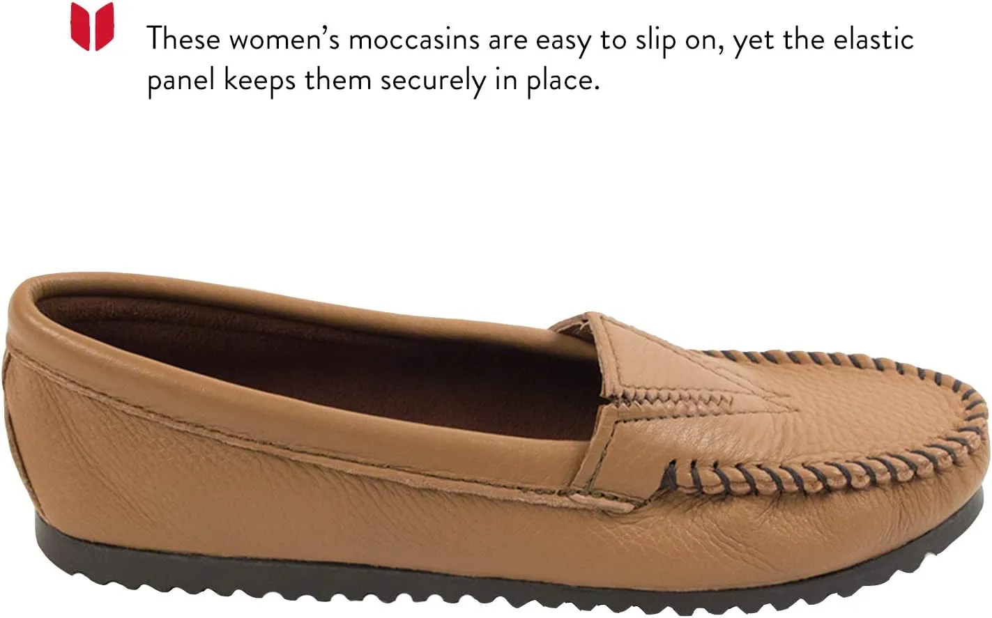 Minnetonka Women's Deerskin Gore Front Moccasin