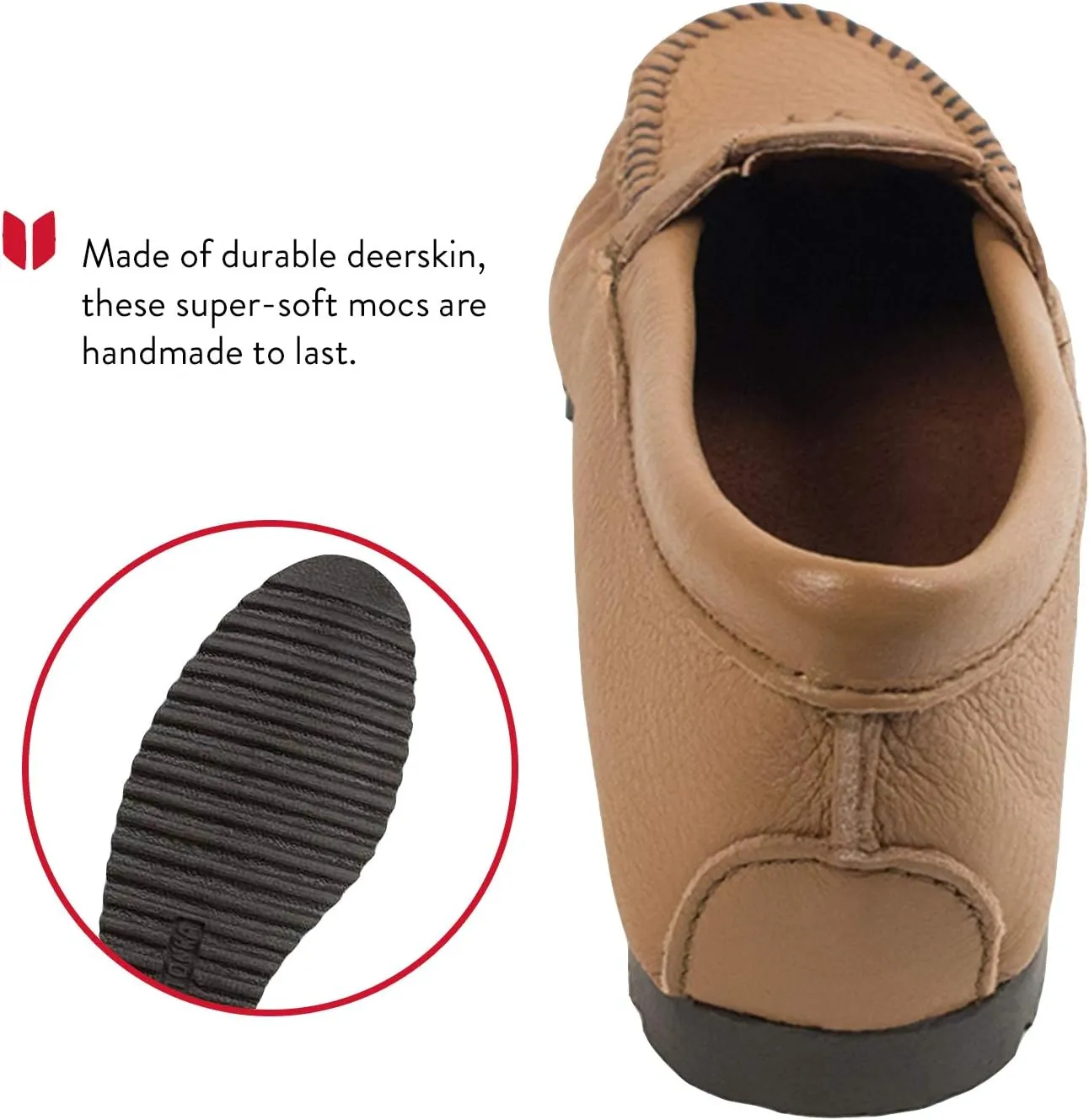 Minnetonka Women's Deerskin Gore Front Moccasin
