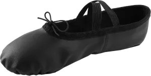 missfiona Womens PU Leather Ballet Slippers Dance Shoes Split Sole Belly Flat Adult Dance Trainers