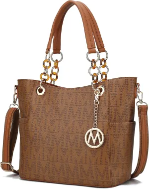MKF Collection Shoulder Bag for Women, PU Leather Pocketbook Top-Handle Crossbody Purse Tote Satchel Handbag