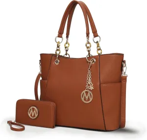 MKF Collection Tote Bag for Women, Handbag Set with Wallet-Top-Handle- Vegan Leather Purse