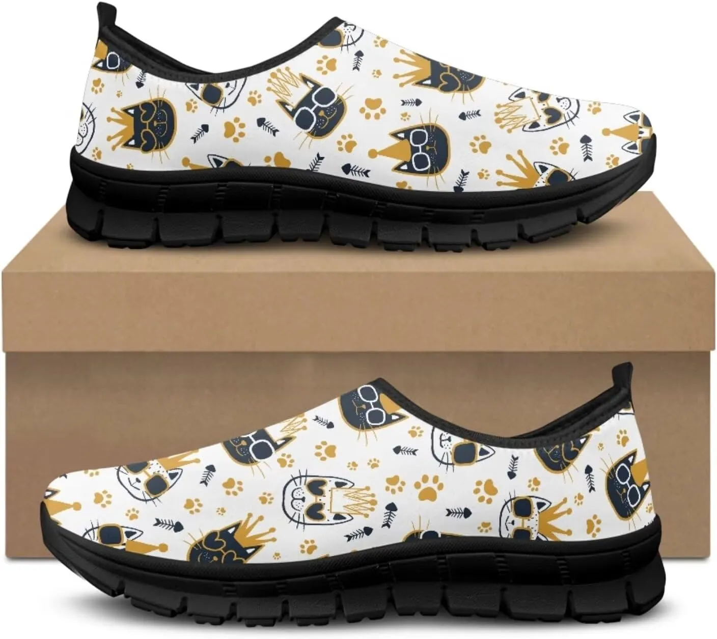 Modysero Funny Slip On Sneakers for Womens Walking Shoes Daily Casual Low Top Travel Sneaker for Ladies Tennis Shoe No Laces