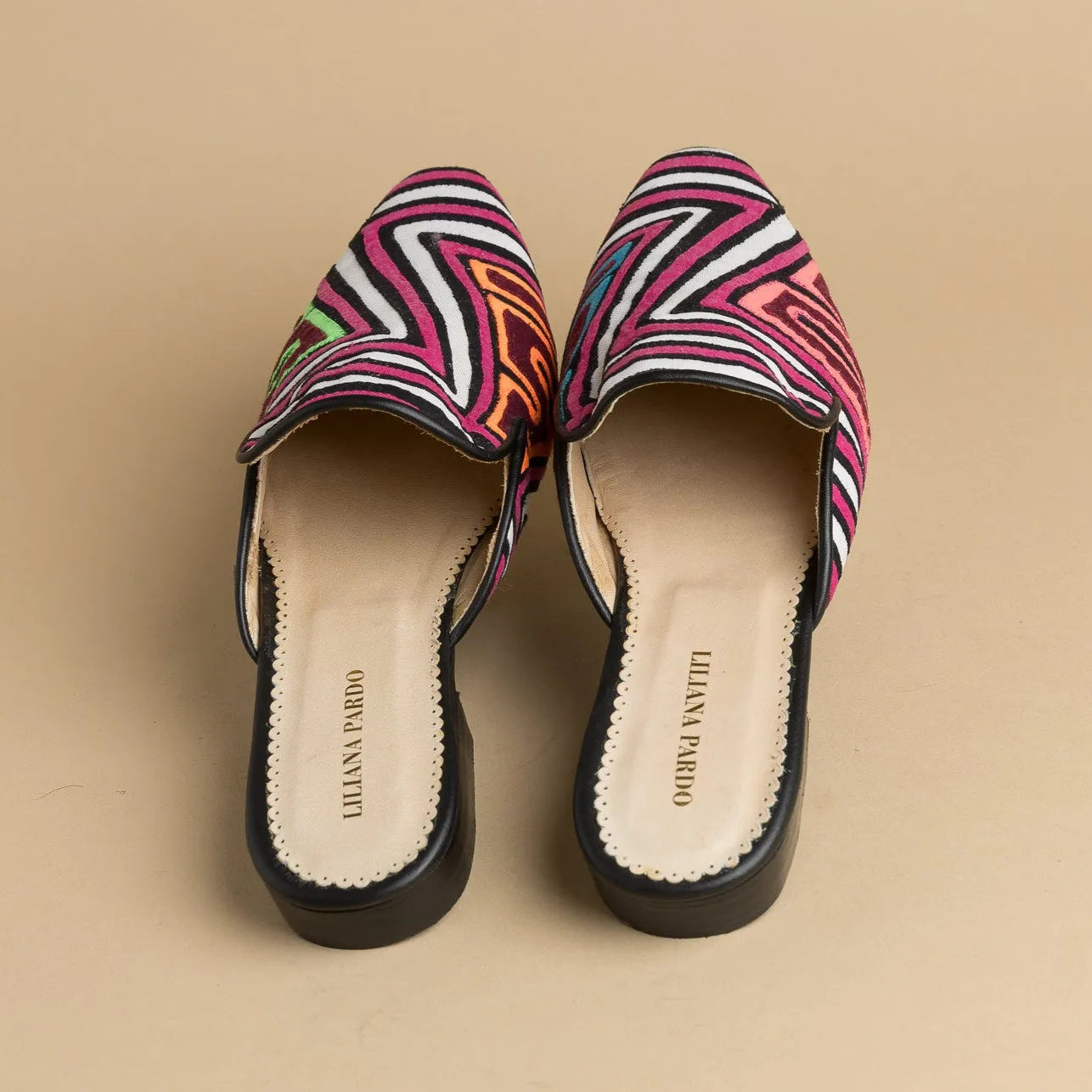 Mola Mules | Black Multicolor