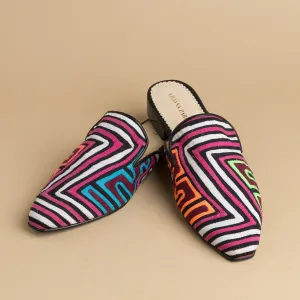 Mola Mules | Black Multicolor