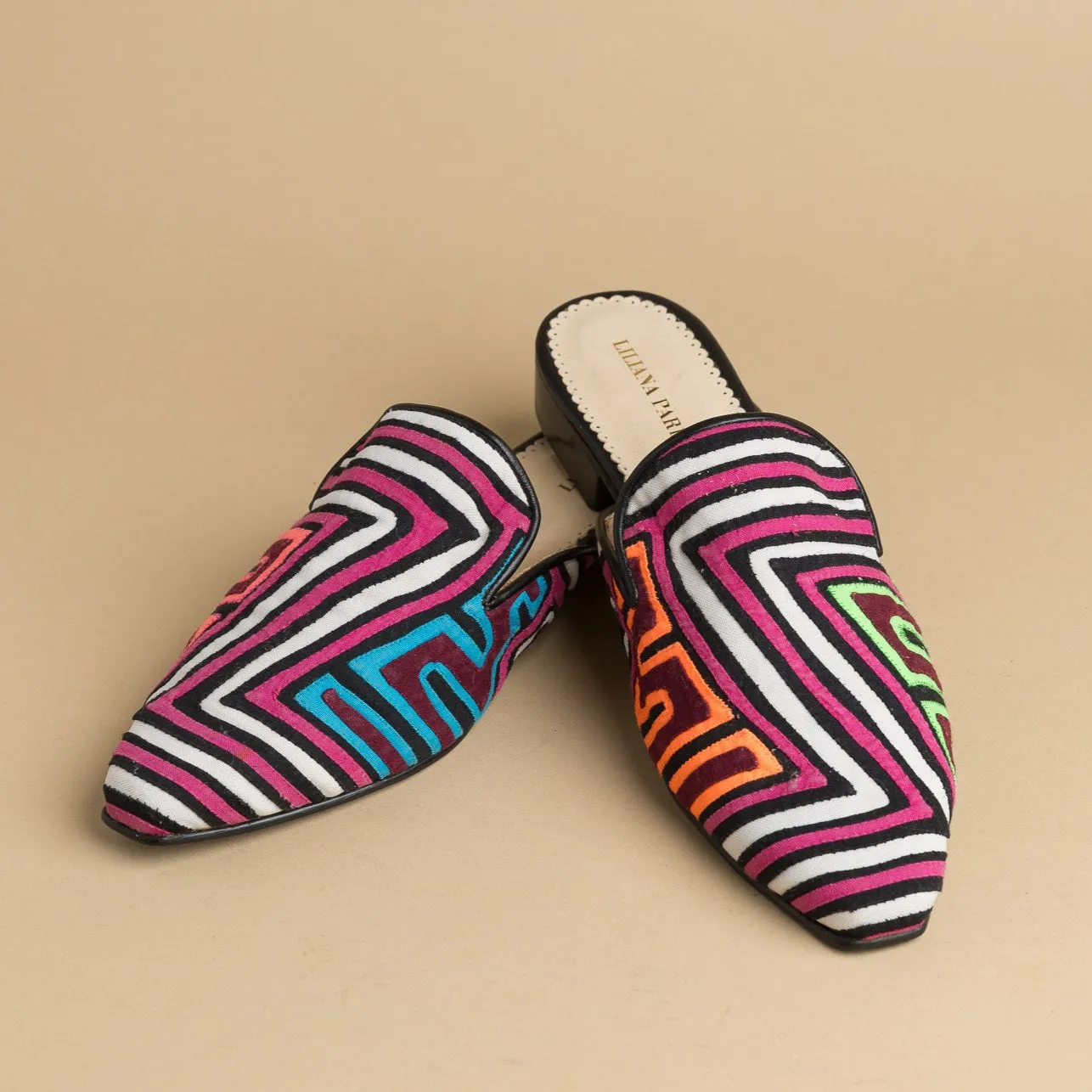 Mola Mules | Black Multicolor