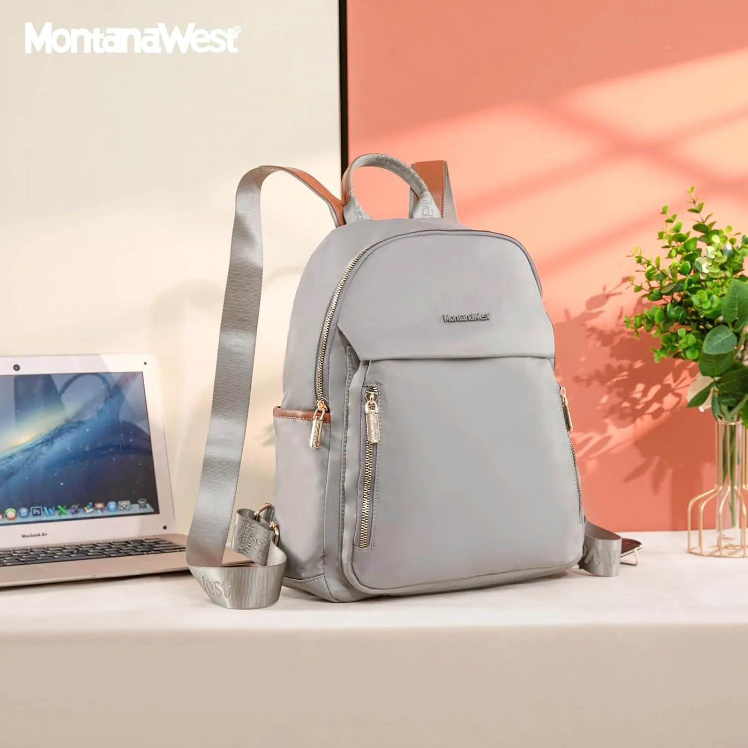 Montana West Medium Backpack for Women Lightweight Backpack Purse Casual Daypack for 13-Inche Laptop