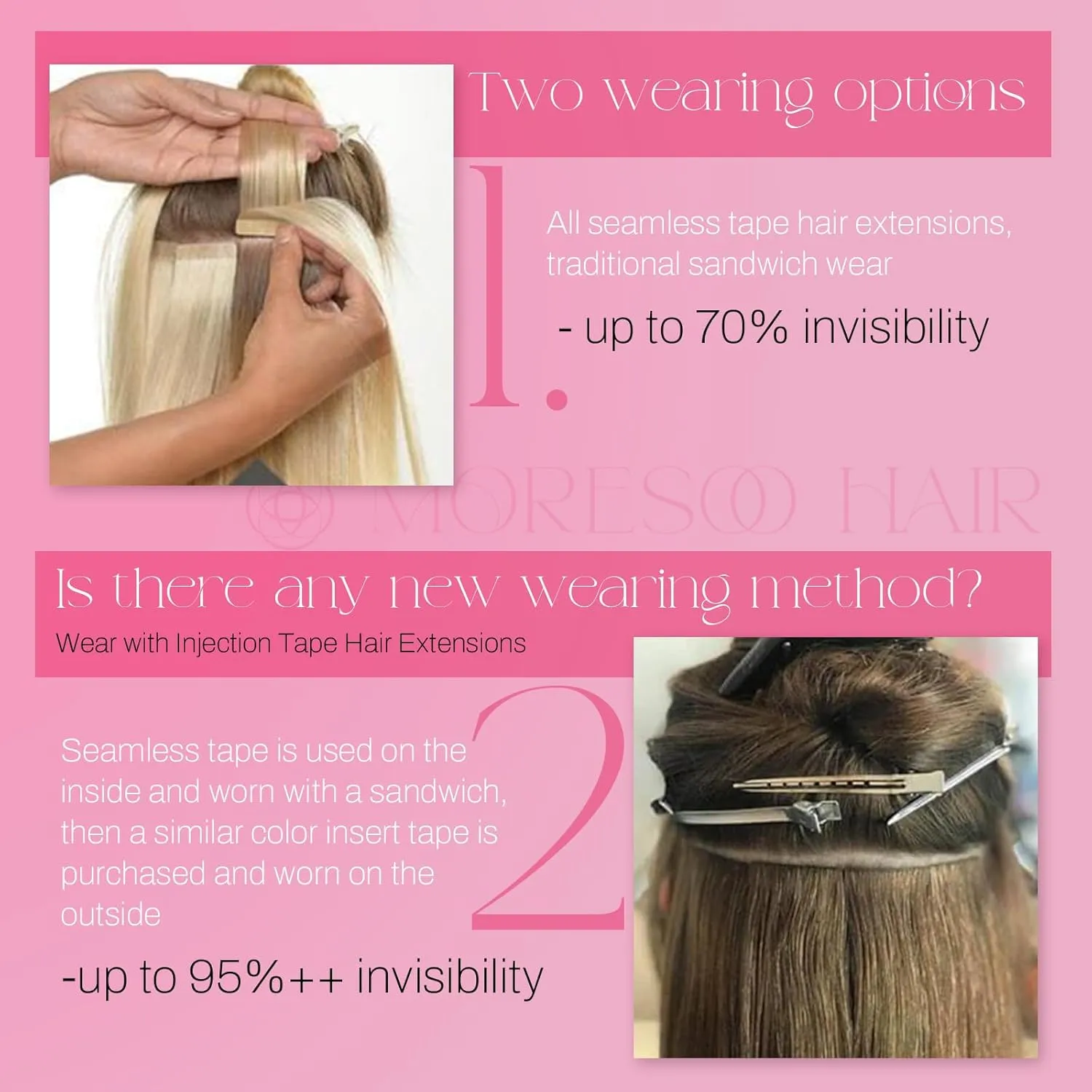 Moresoo Black Tape in Hair Extensions Human Hair Invisible PU Tape in Extensions Straight Glue in Extensions Remy Human Hair Extensions Glue in Straight Hair 18 Inch #1 20pcs 50g