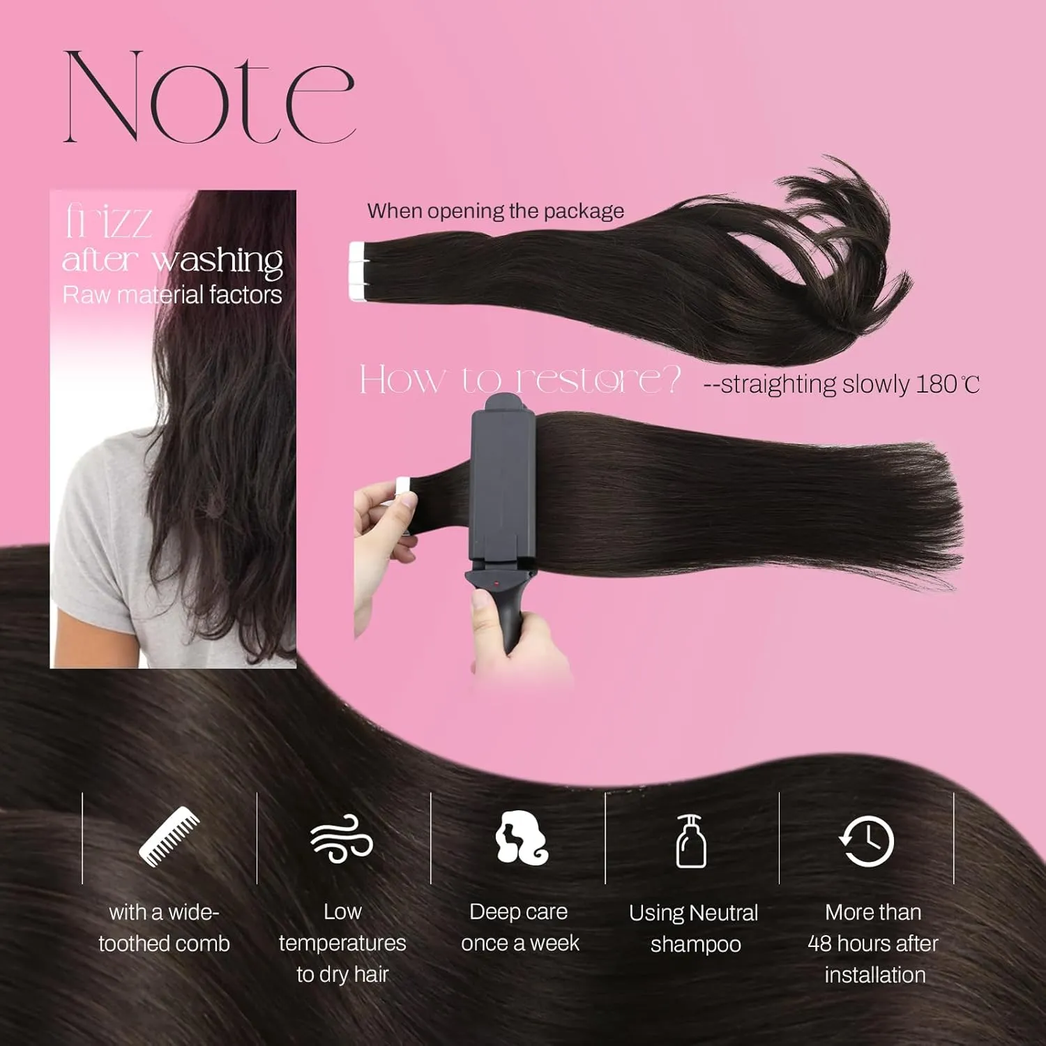 Moresoo Dark Brown Tape in Hair Extensions Human Hair 50G 20Pcs Brown Hair Extensions Tape in Real Human Hair Color #2 18 Inch