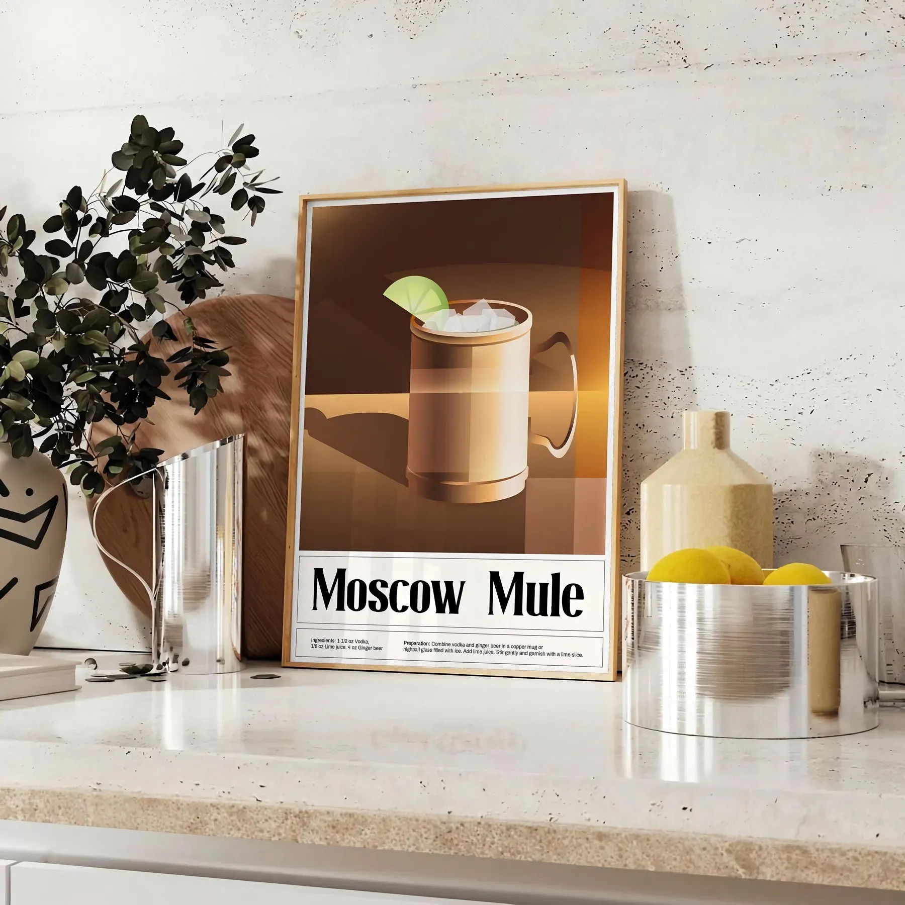 Moscow Mule Cocktail Wall Art